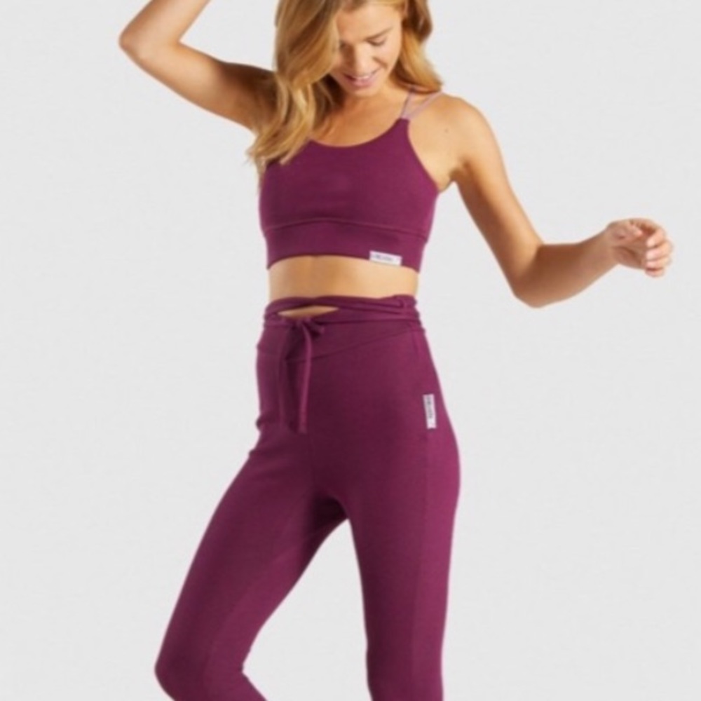 gymshark dark ruby slounge bralette